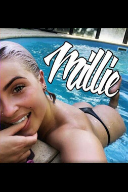 innocent looking female stripper topping up her tan in a biggera waters pool on the gold coast